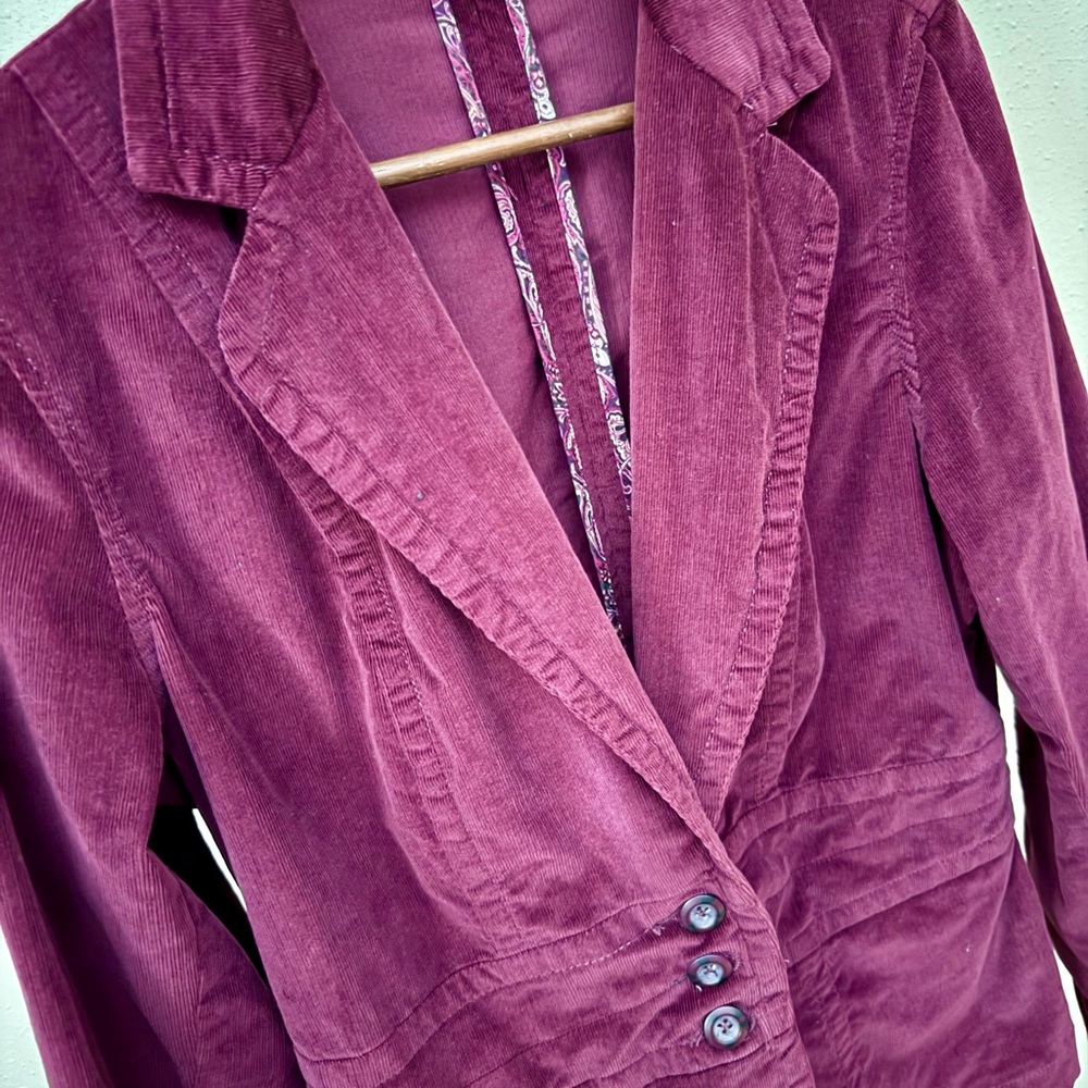 a.n.a Burgundy Corduroy Blazer Women’s Medium Wine Red Tailored Jacket - Picture 4 of 6